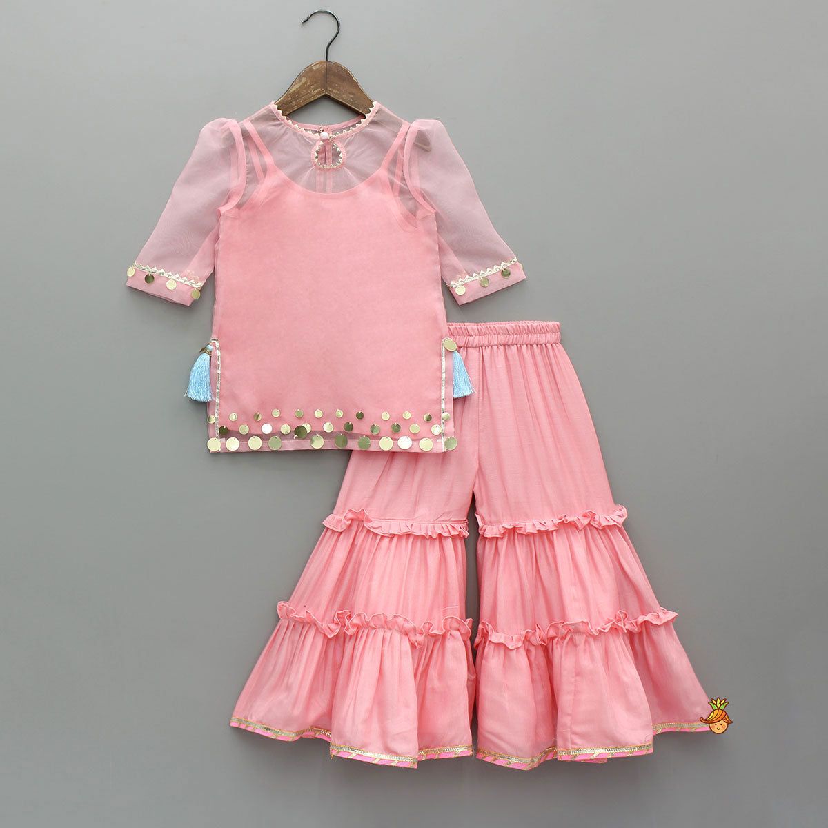 Kurti And Ruffled Sharara | AZ-689