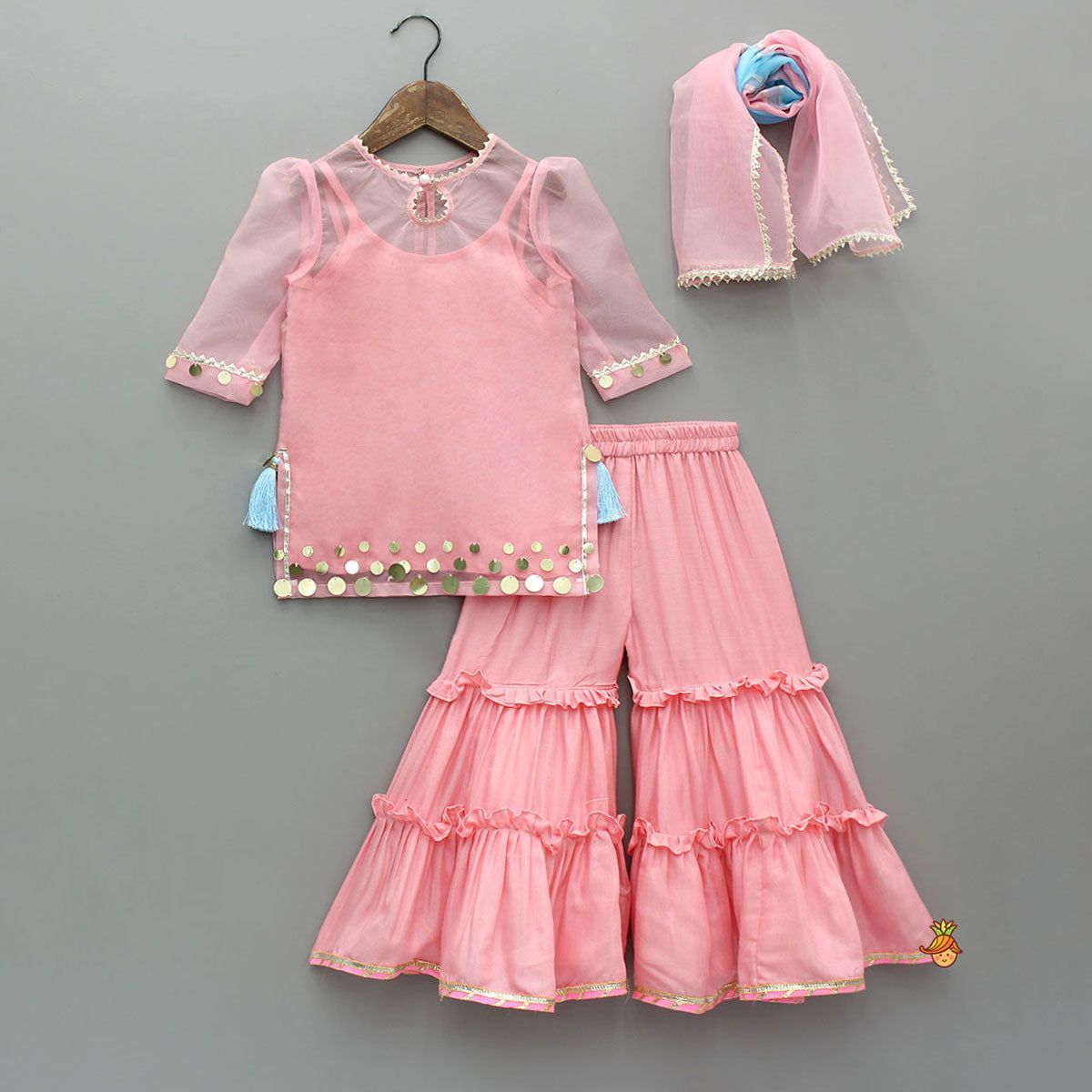 Kurti And Ruffled Sharara | AZ-689