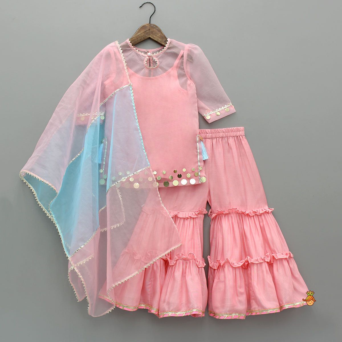 Kurti And Ruffled Sharara | AZ-689