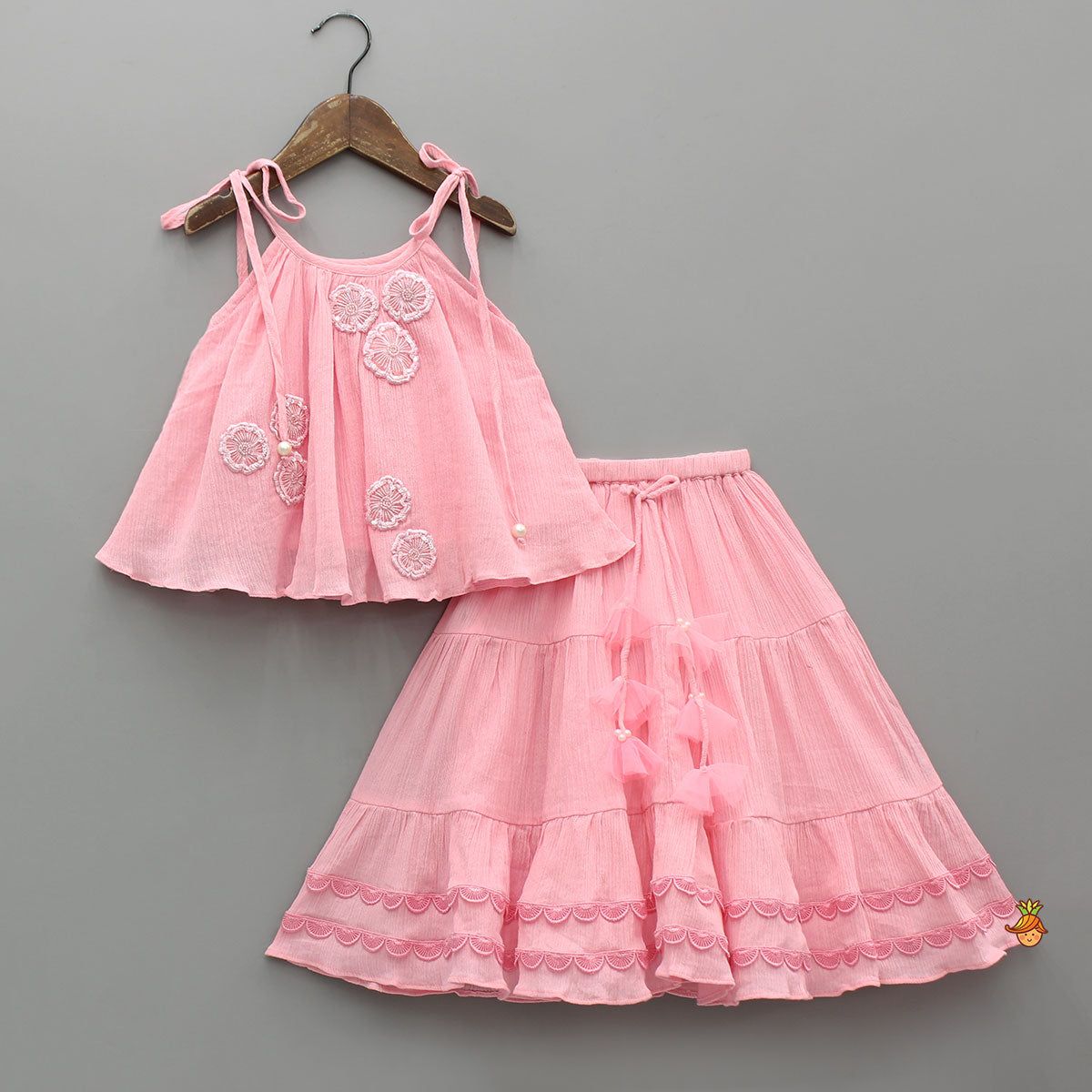 Girls Top With Lace Lehenga | AZ-690