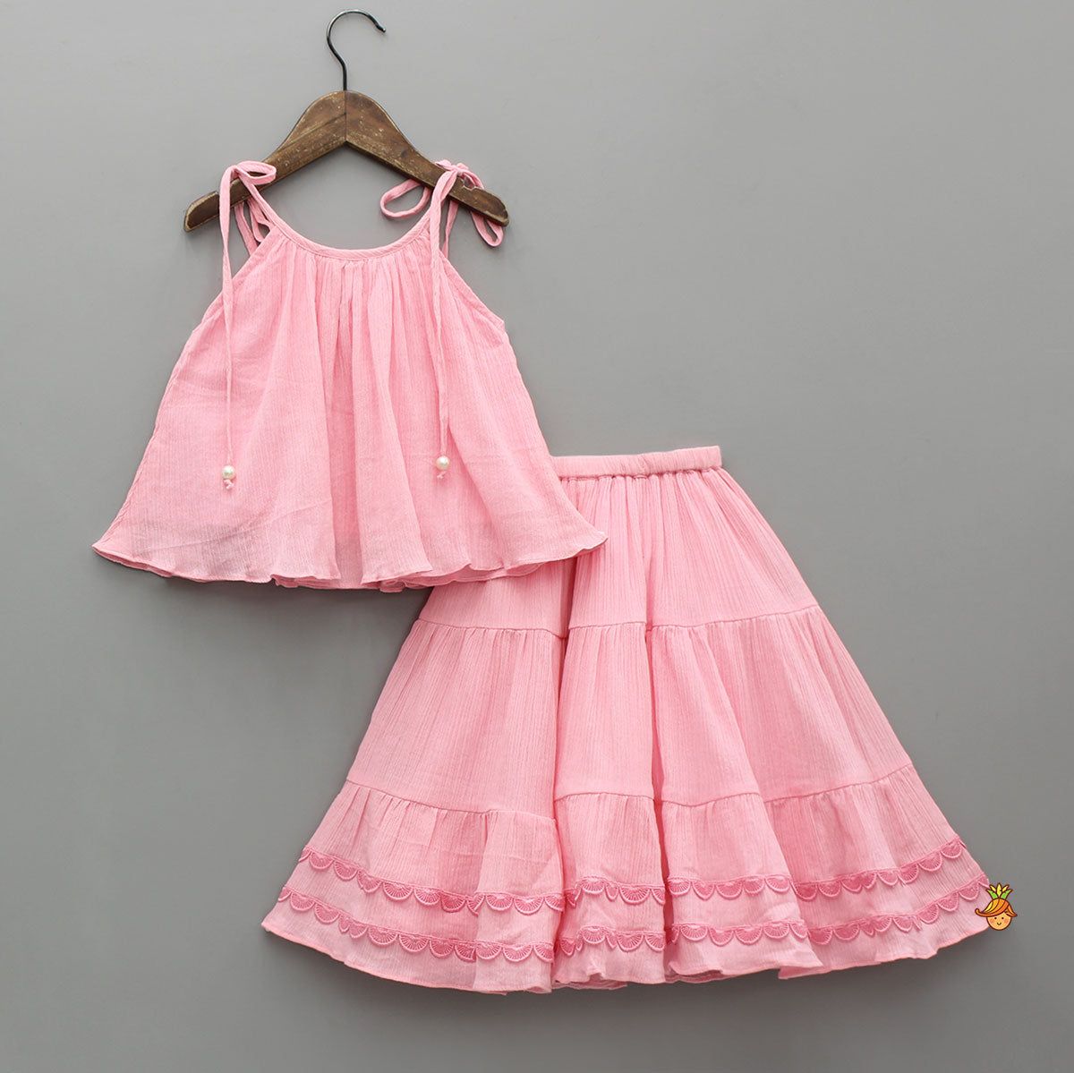 Girls Top With Lace Lehenga | AZ-690