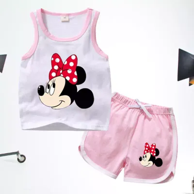 Girls Sleeveless Summer T-shirt 2pcs Sets