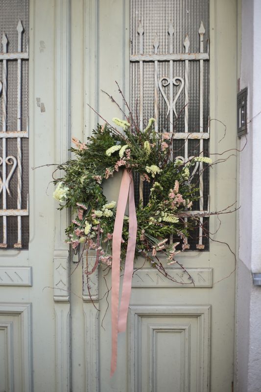 Wianek z bukszpanem żółty 