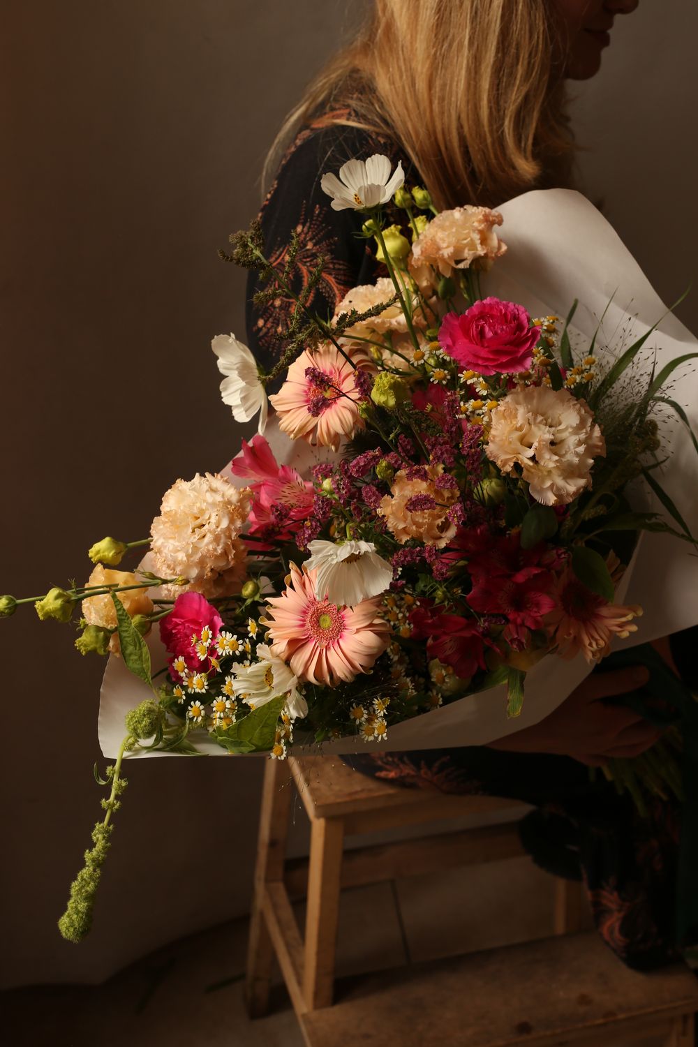 Bukiet z bielą i różem