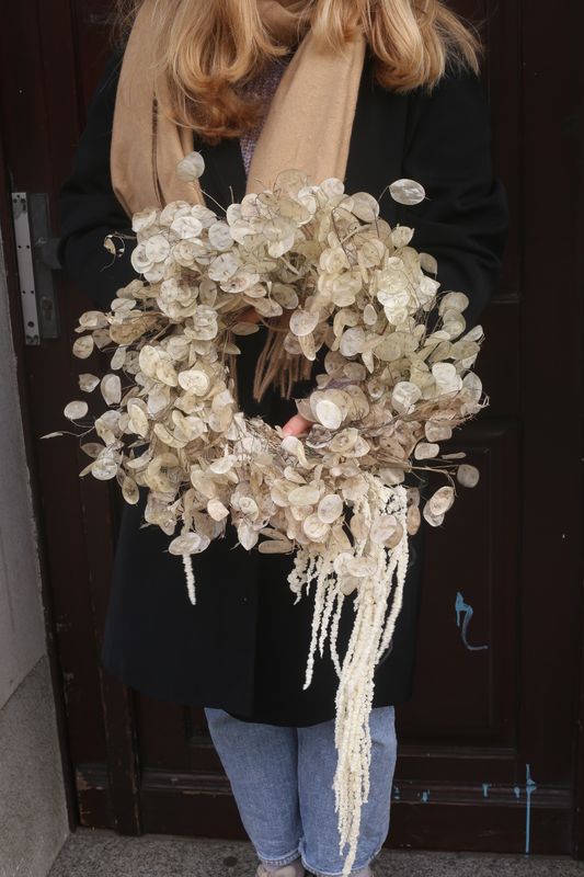 Wianek z lunarią 40 cm