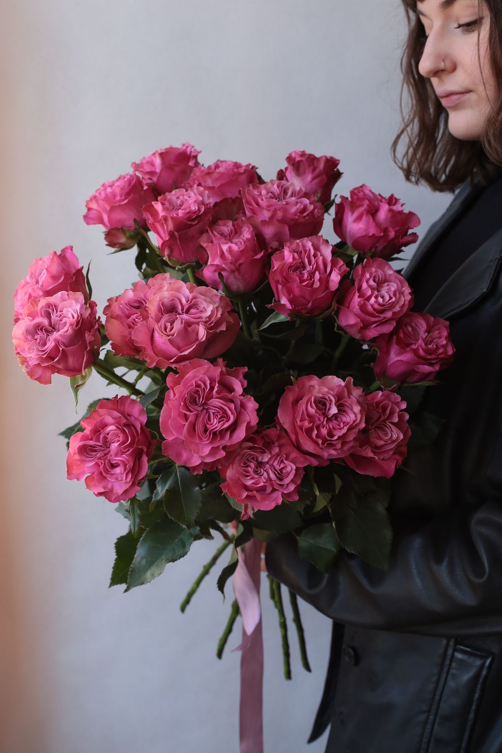 Bukiet różowych róż