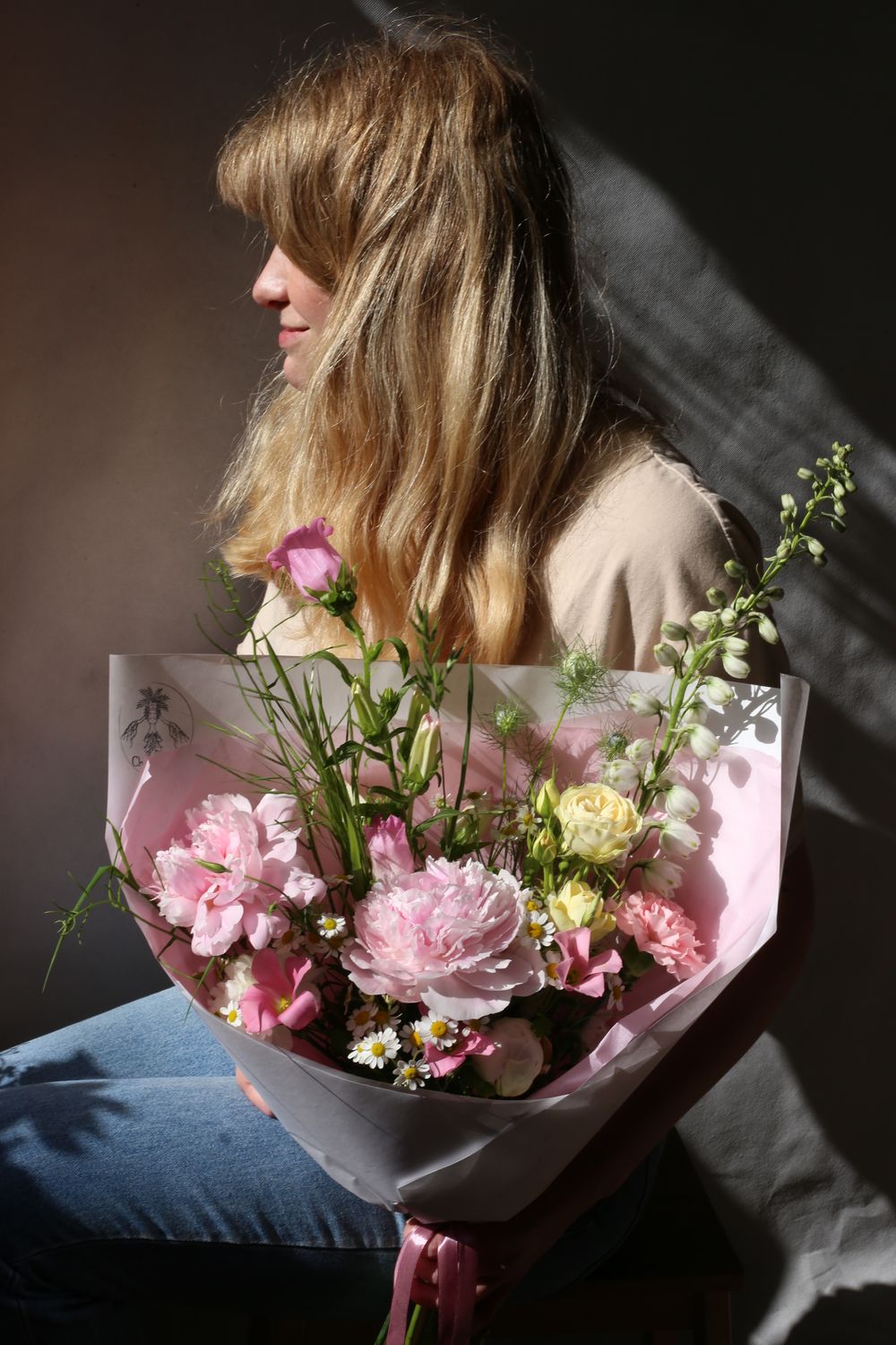 Bukiet pudrowy róż