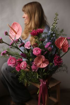 Bukiet RÓŻ z anturium