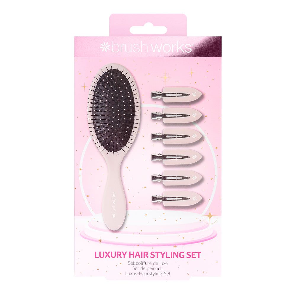 Brushworks Luxury Pink Hair Styling Set