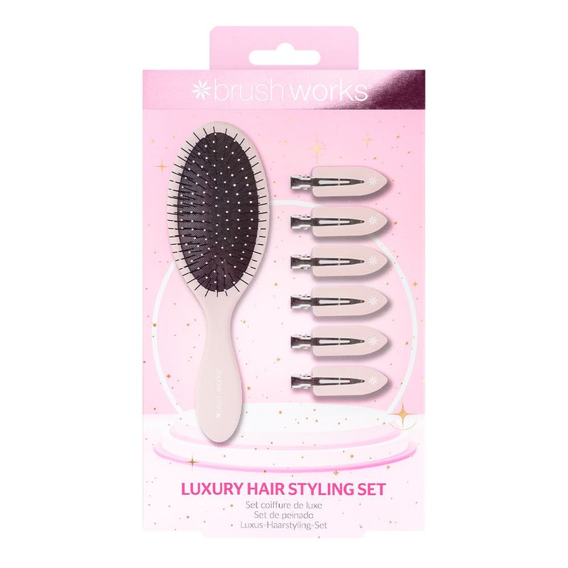 Brushworks Luxury Pink Hair Styling Set