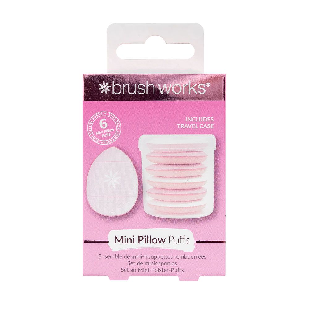 Brushworks Mini Pillow Puffs - 6 Pack