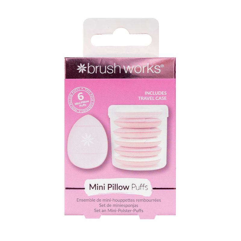 Brushworks Mini Pillow Puffs - 6 Pack