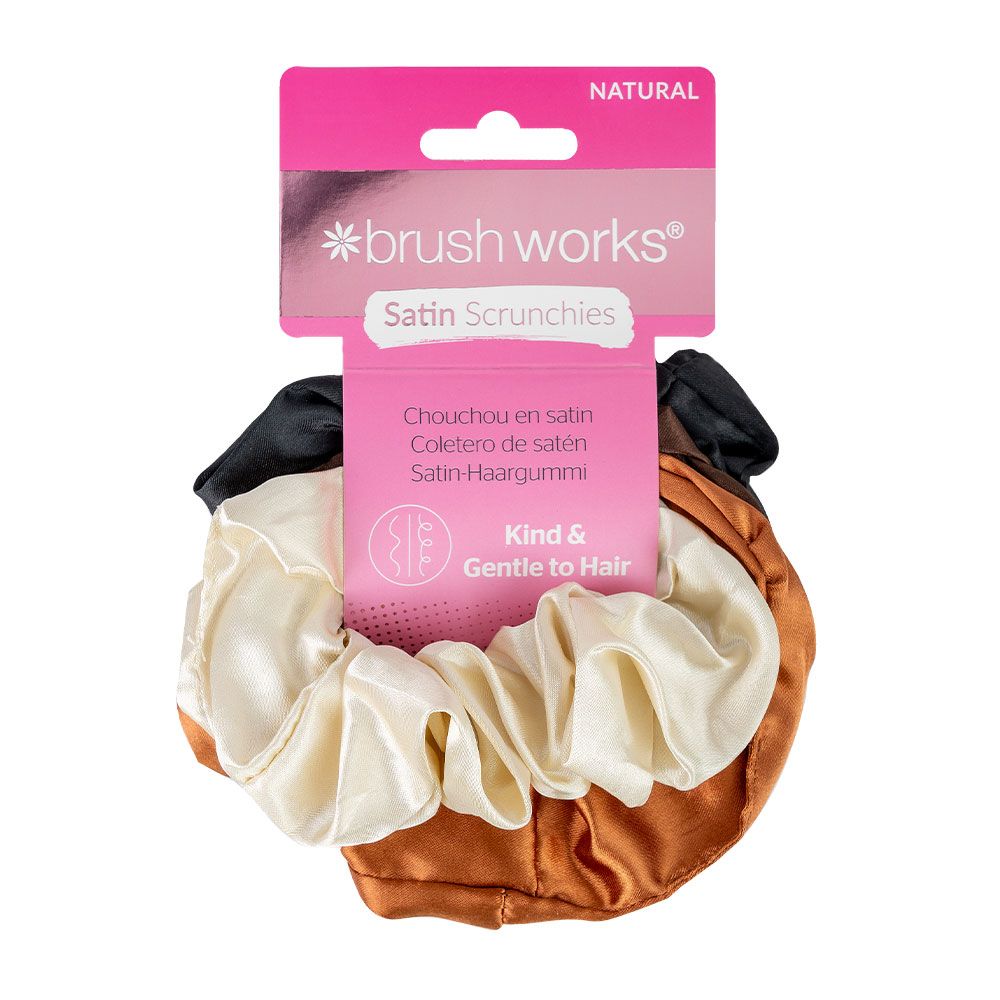 Brushworks Natural  Satin Scrunchies