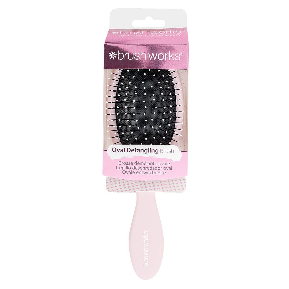 Brushworks oval detangling Hair brush pink