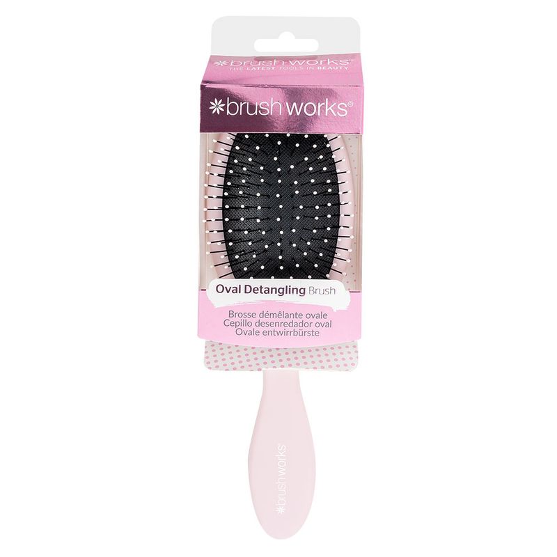 Brushworks oval detangling Hair brush pink