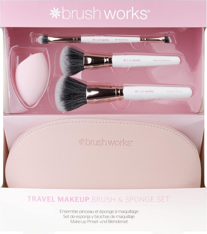 Brushworks Travel Makeup Brush &amp; Sponge Set