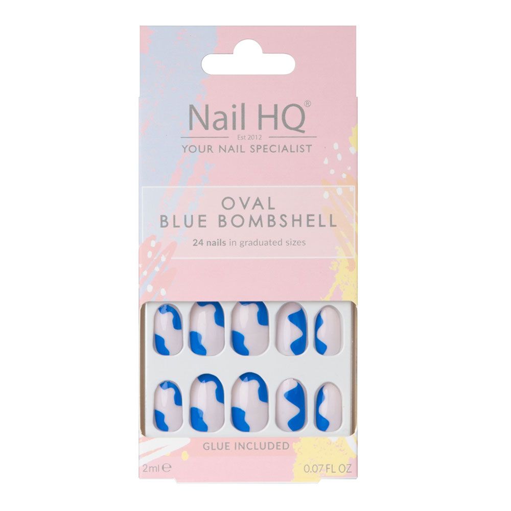 Nail HQ Oval Blue Bombshell Nails