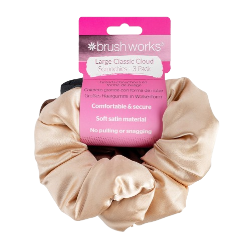 Brushworks Large Classic Cloud Scrunchies – 3 Pack