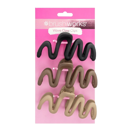 Brushworks Wave Claw Clips – 3 Pack