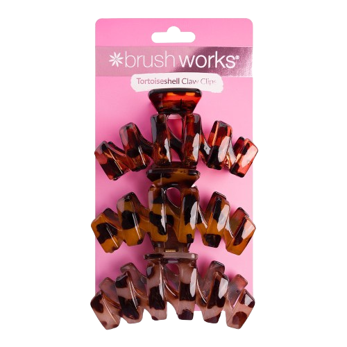 Brushworks Tortoiseshell Claw Clips - 3 Pack