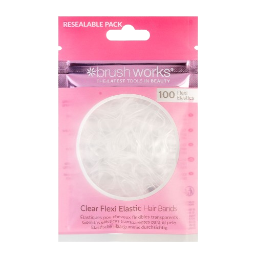 Brushworks Clear Flexi Elastic Hair Bands