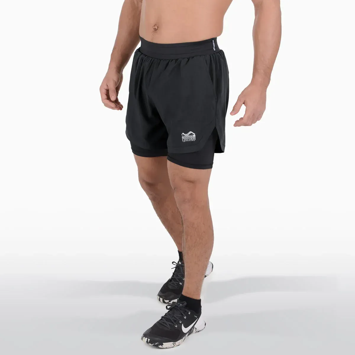 Pantalones cortos de entrenamiento Laser 2 en 1 - Negro