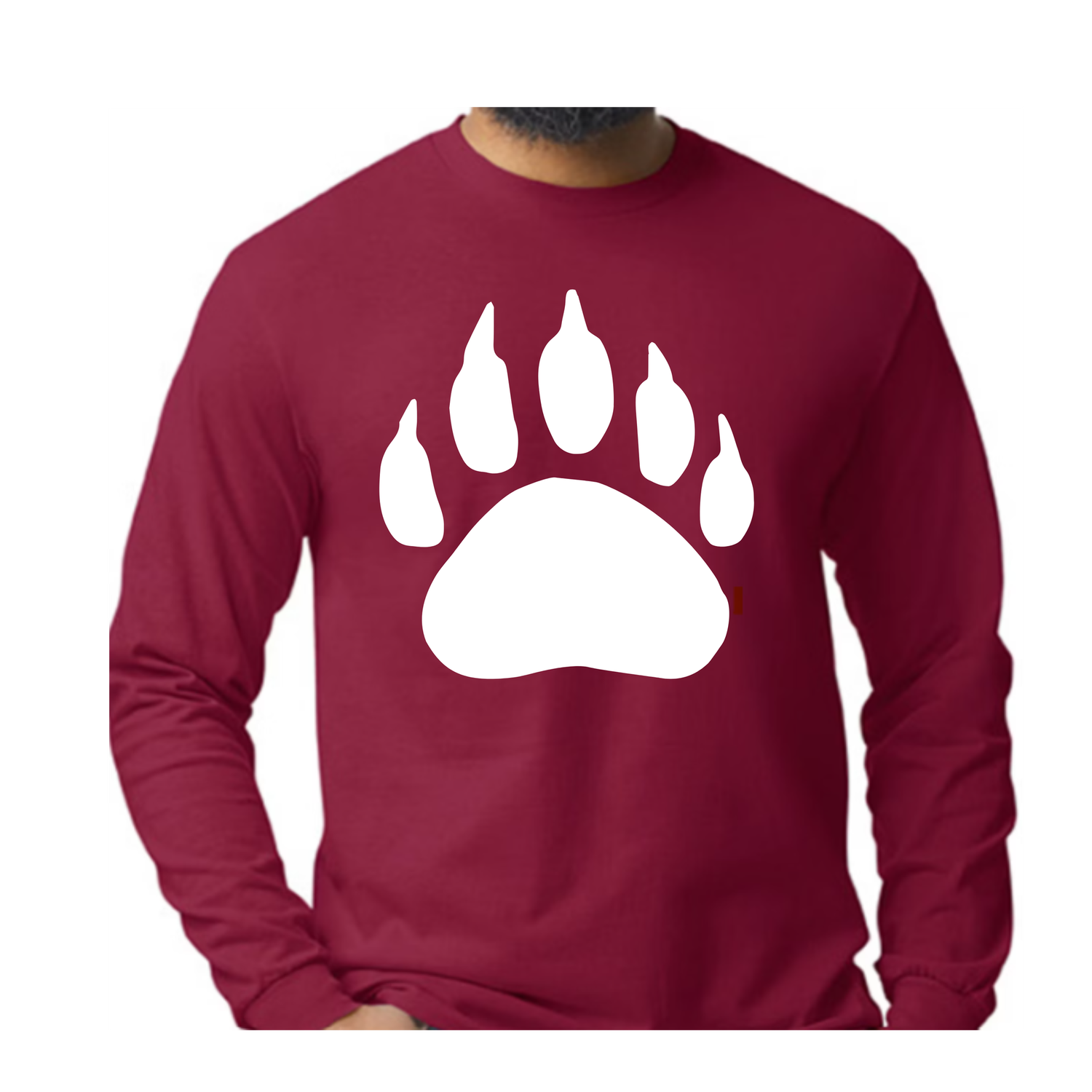 Bear Claw Long Sleeve Shirt, Size: Small, Colour: Red