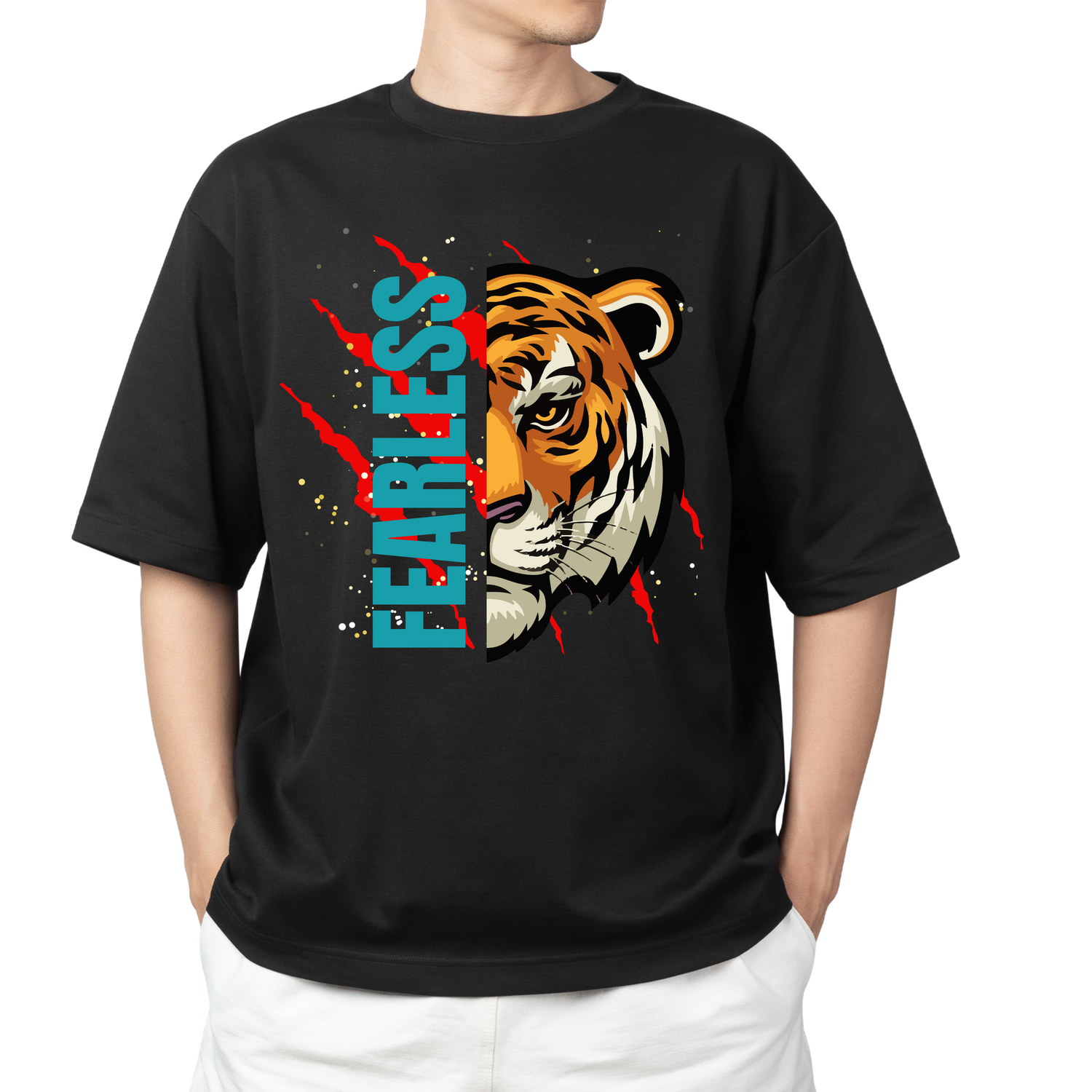 Fearless, Colour: Black, Size: 5X, Material: Cotton
