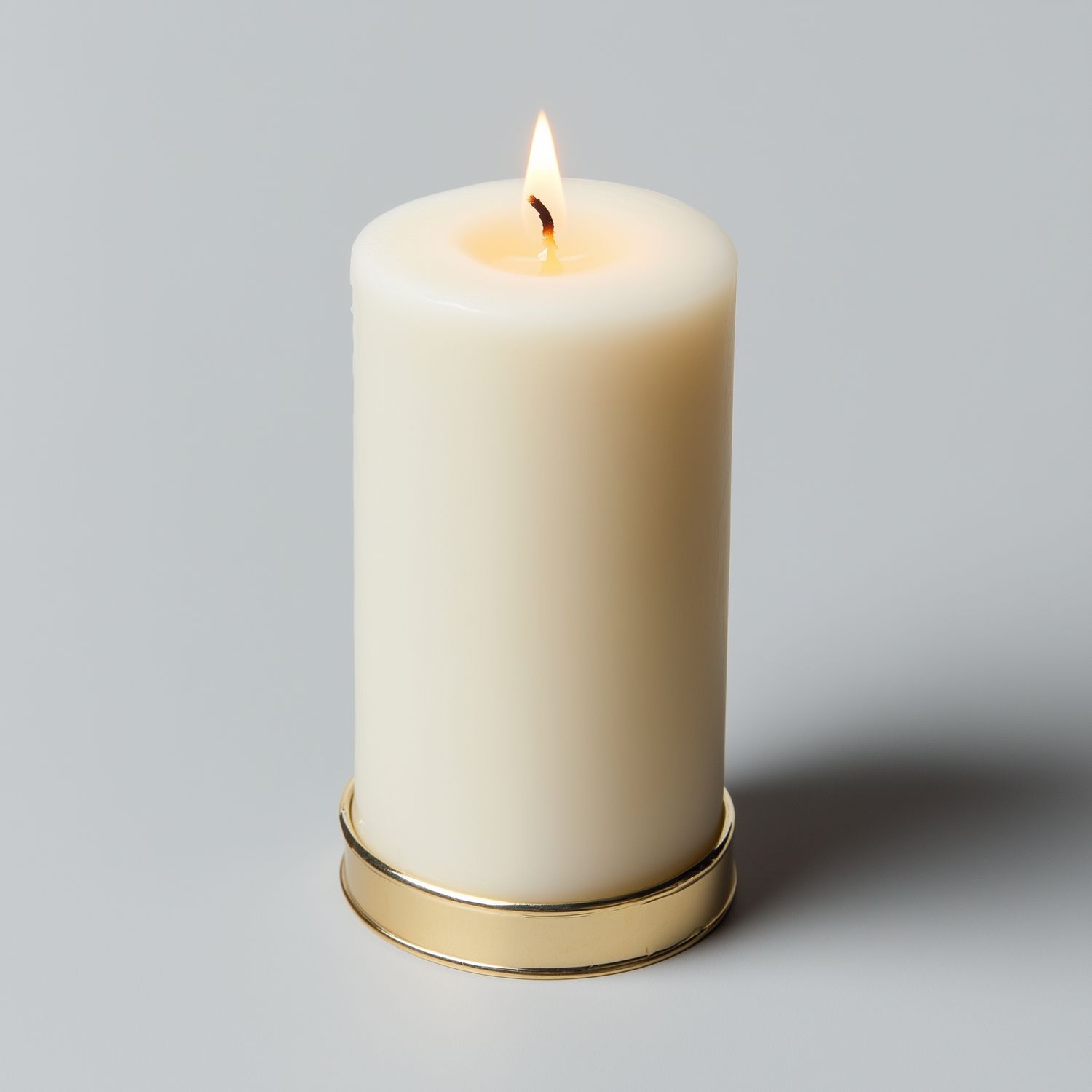Elegant Pillar Candle with Gold Base