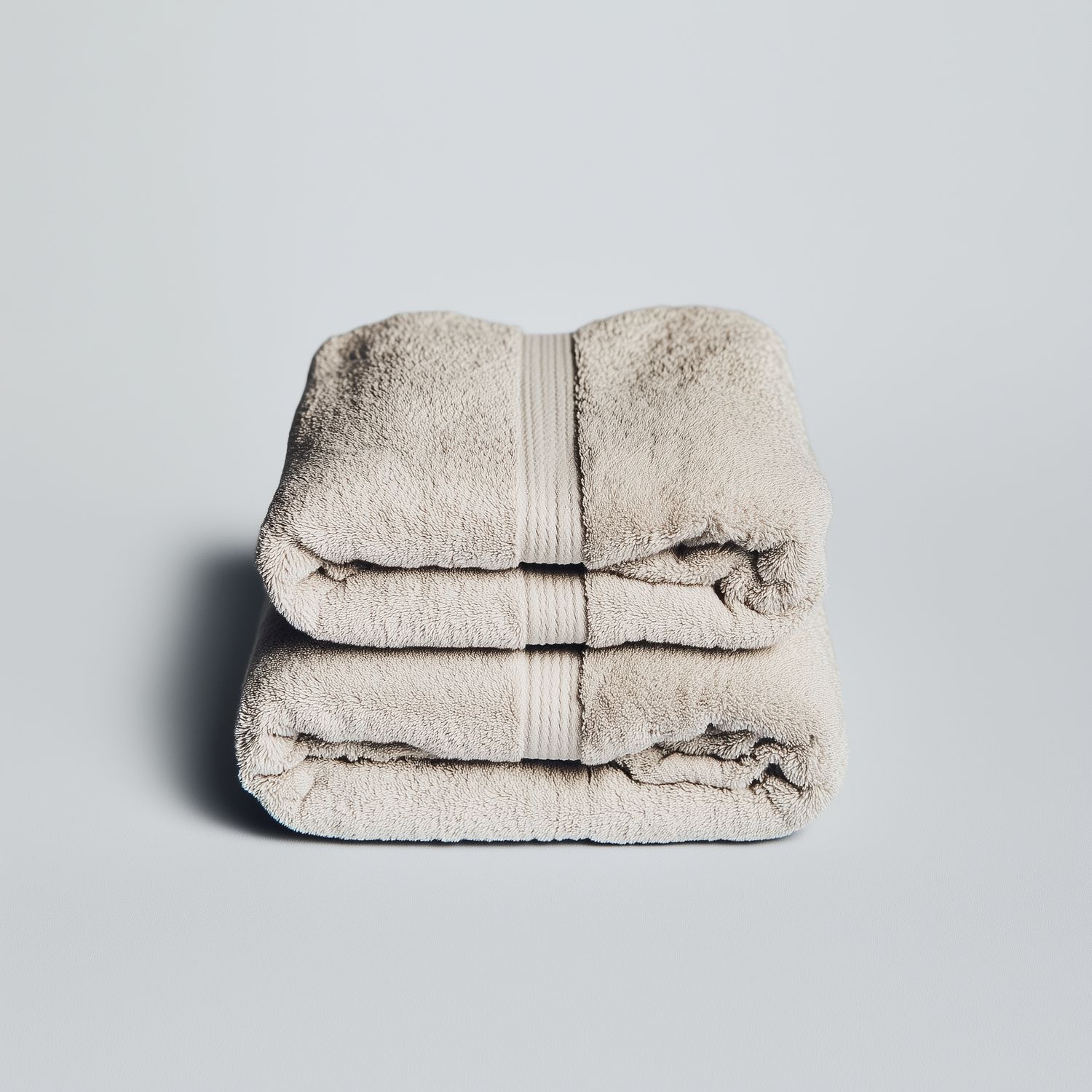 Soft Beige Cotton Bath Towel Set