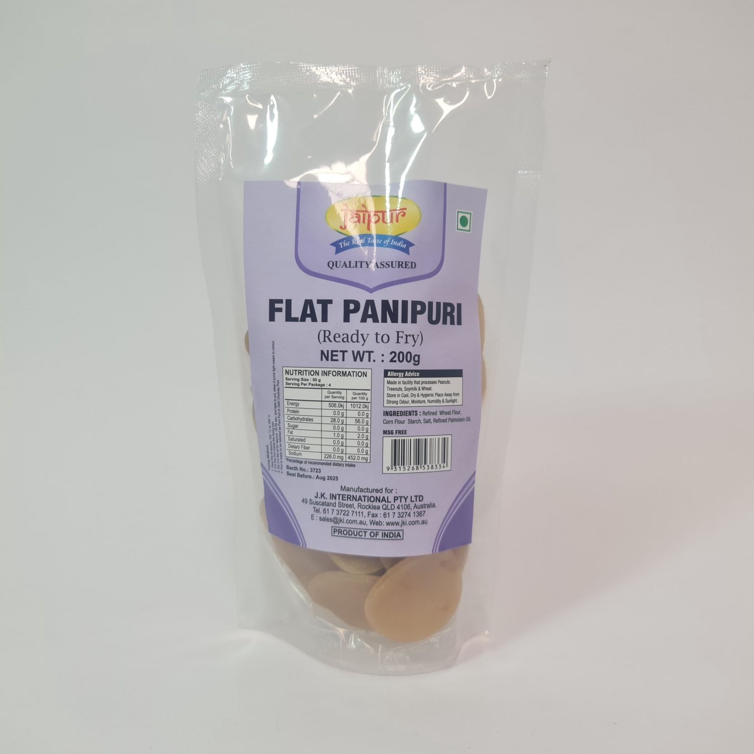 Pani Puri Frying Flat Roti Jaipur 200g