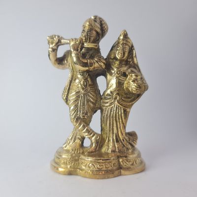 Brass Radha Krishna Murti Net wt 550 gm H 5&quot;