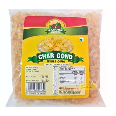 Sagoon Edible Gum Char Goond - Gum Arabic 200gm