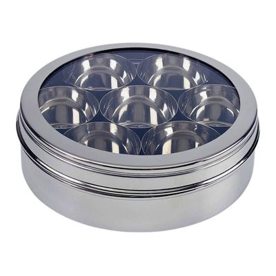 Masala Dabba Clear  Spice Container Steel Ganesh