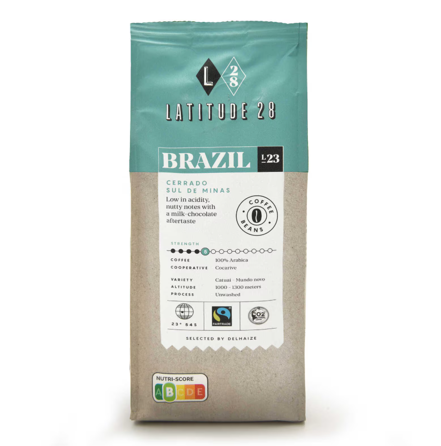 Latitude 28 Koffie Brazil Bonen Fairtrade 250 gr