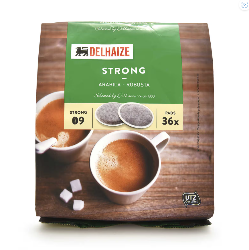 Delhaize Koffie Strong 09 Pads 250 gr
