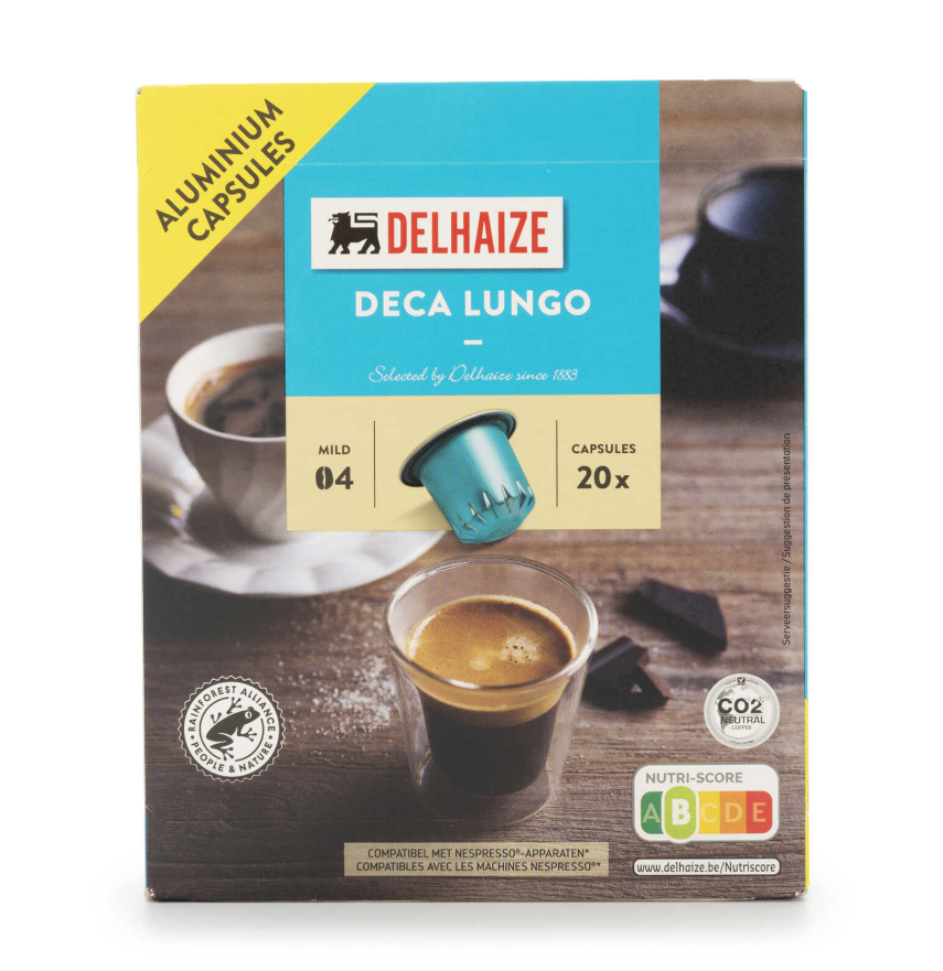 Delhaize Koffie Lungo Deca Caps 100 gr