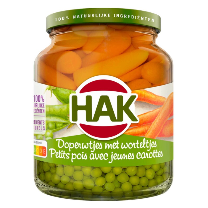 Doperwtjes-Wortelen: Extra fijn HAK - 230 gr