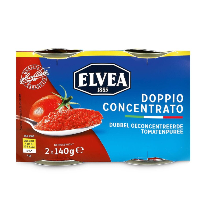 Tomatenconcentraat Elvea: Dubbel 2 x 140 gr