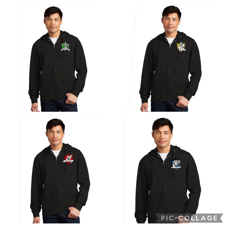 FULL ZIP HOODIE WITH EMBROIDERED HOUSE PATCH LOGO (ADULT)