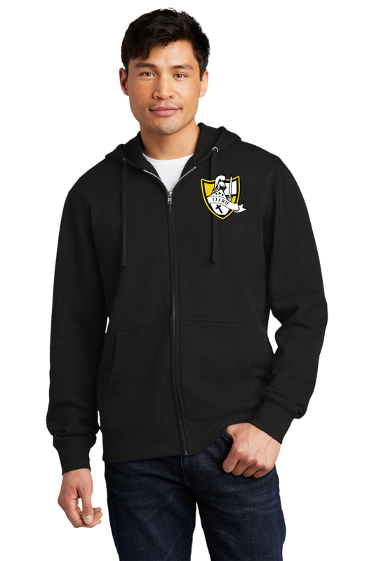 FULL ZIP HOODIE WITH EMBROIDERED HOUSE PATCH LOGO (ADULT)