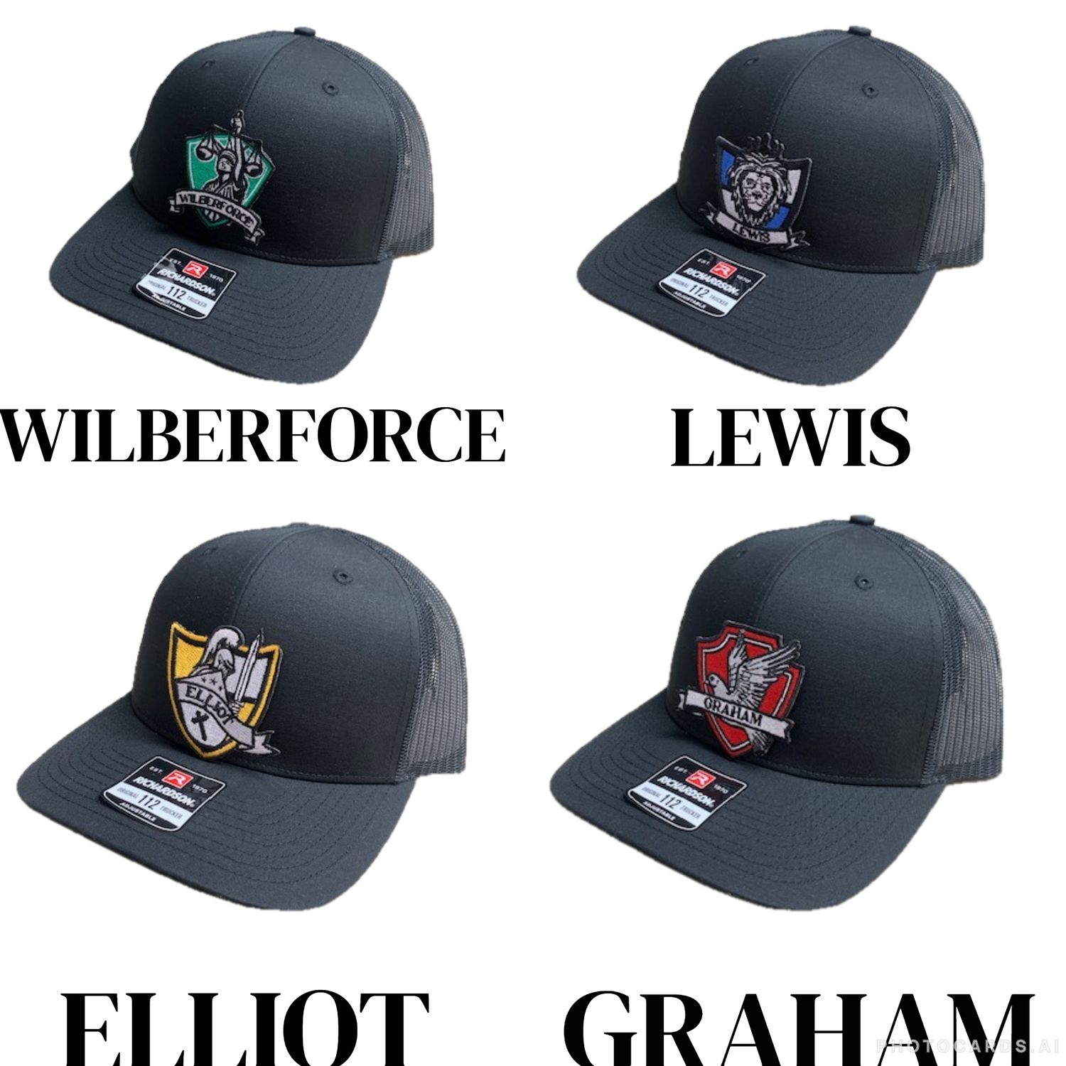EMBROIDERED HOUSE SHIELD PATCH CAPS