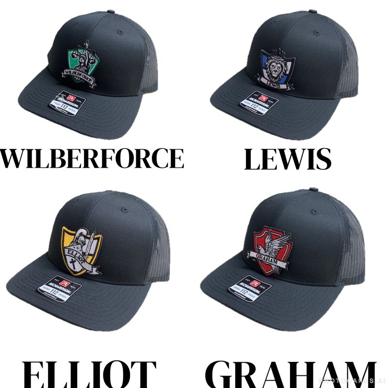 EMBROIDERED HOUSE SHIELD PATCH CAPS