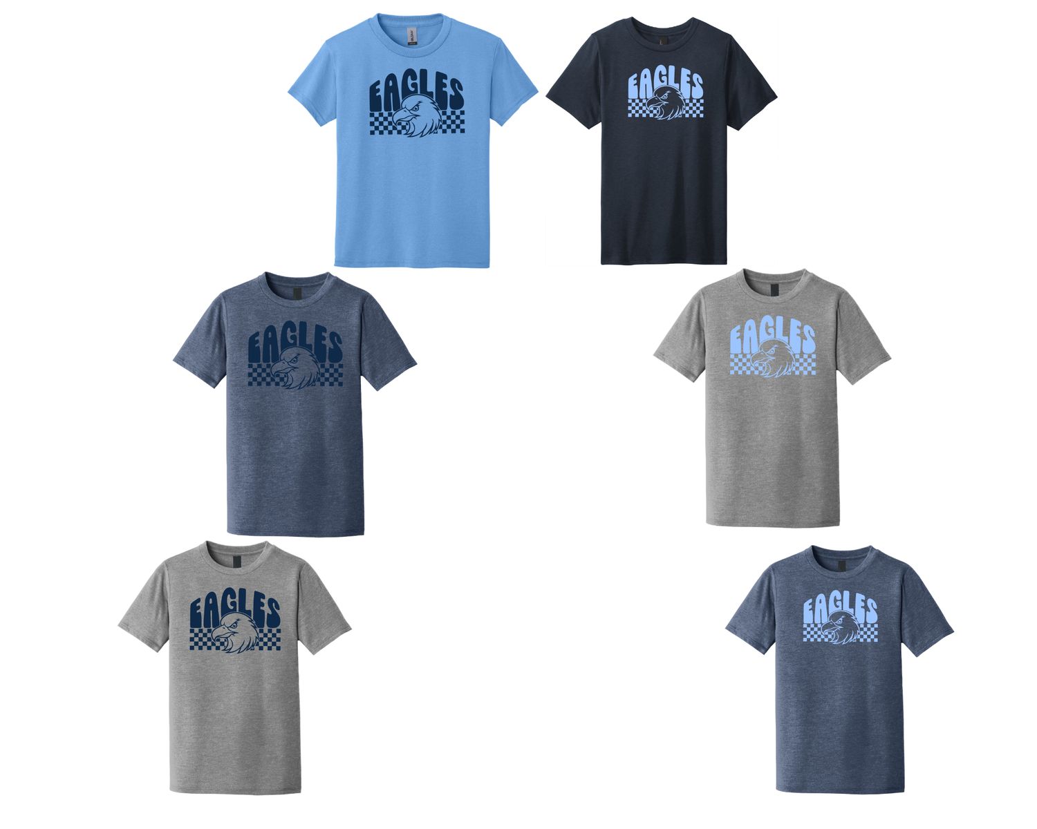 CHECKERED EAGLES SOFT TEE (ADULT)