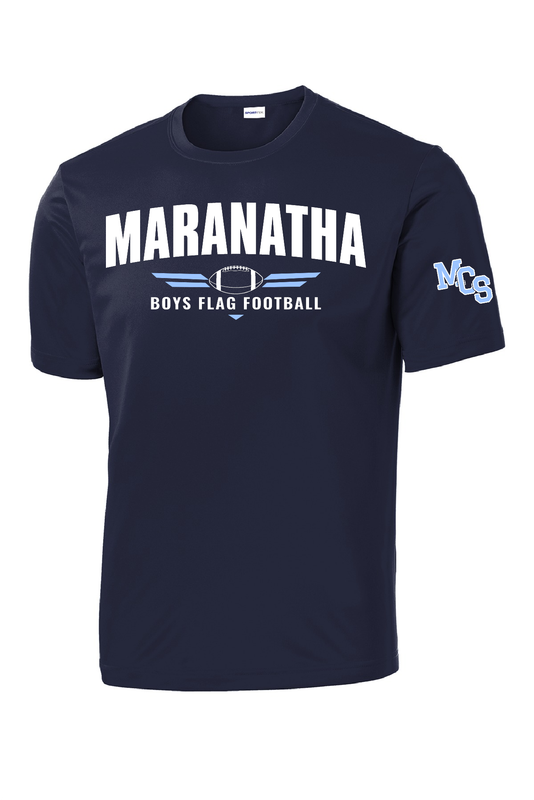 BOYS FLAG FOOTBALL DRI FIT TEE WITH MCS ON SLEEVE (YOUTH)