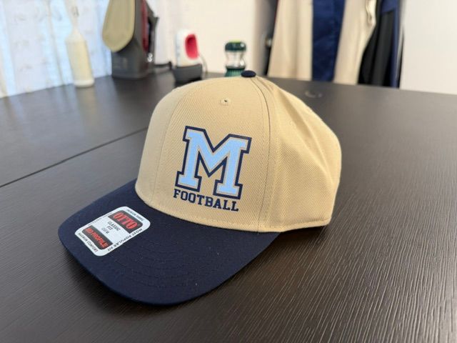 6 PANEL MID PROFILE BASEBALL CAP (M FOOTBALL LEFT PANEL)
