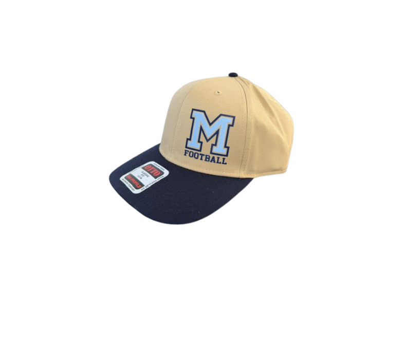 6 PANEL MID PROFILE BASEBALL CAP (M FOOTBALL LEFT PANEL)