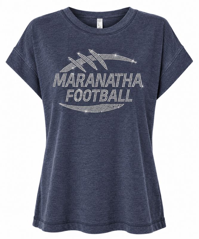 MARANATHA FOOTBALL MOM BLING TEE (LADIES)