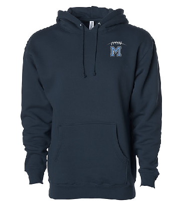 MARANATHA FOOTBALL LEFT CHEST M WITH LACES HEAVY HOODIE (ADULT)