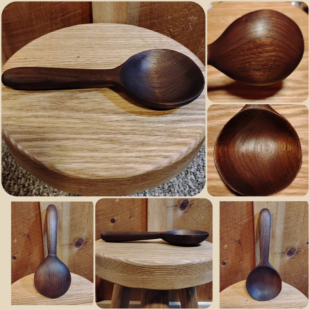 Hand Carved Coffee Bean Scoop